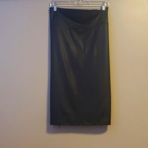 Faux Leather Midi Pencil Skirt